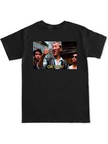 Genz "Say You Swear Ai Niche Baby Holding Back Laugh" Meme T-Shirt For Men, Women, And Couples, Cotton, Short Sleeve, Urban Style, Comfortable, Casual Summer Essential - 黑色 - 查看 1