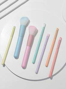 Colorful Macaron Makeup Brush Set, Loose Powder Brush, Contour Brush, Blending Brush, Eyeshadow Brush, Beauty Tools, Soft Bristles, Diva Mixed Makeup First Choice - Multicolor - View 6