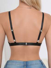 Hart & Haze French Floral Lace Nursing Bra With Thin Double Shoulder Straps For Pregnant Women - Black - View 4