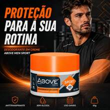 Desodorante Creme Antitranspirante Above Homem Sport 50g Proteção Invisível 48h - Laranja - Visão 2