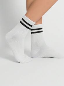 1/3/5/6/10 Paar schwarz-weiß gestreifte Herren-Wadenwärmer-Set, Geschenk für Freund, Herren-Geschenk - Verschiedenfarbig - Übersicht 4