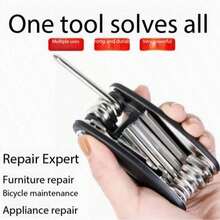 Cycling Essential! 16-In-1 Multi-Function Bicycle Tool Foldable Portable Repair Wrench Set Hex Screwdriver Universal - Multicolor - View 6