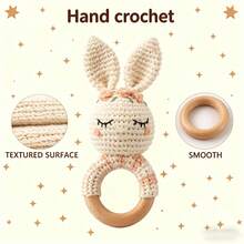 Handmade Crochet Baby Rattle Toy, 3D Cute Design, Rich Details, Built-In Crisp Bell, Attracts Baby's Attention, Exercises Baby's Auditory Development, Supports Sensory Enlightenment. A Heartwarming Choice For New Moms' Gifts, Newborn Souvenirs, Christmas, Easter And Other Holidays - Multicolor - View 5