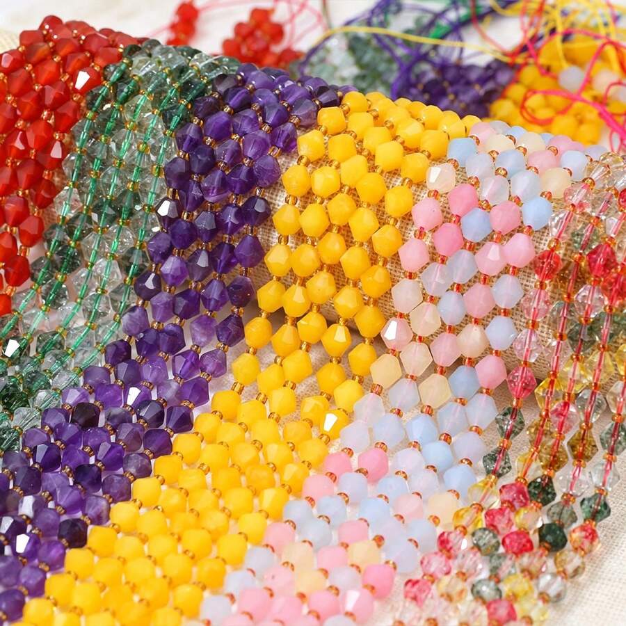 18-21 pièces Perles de pierre naturelle colorées en forme de losange pointu, perles d'espacement, accessoires de matériau semi-fini pour bijoux faits main DIY, perles en vrac