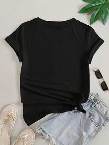 Women's T-Shirts And Tops, Ladies' Fashion - Black - View 2