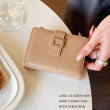Korean Style Square Buckle Minimalist Women's Short Wallet, Multifunctional Card Holder, Foldable, Multiple Card Slots, Large Capacity - Multicolor - View 4