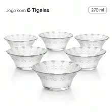 Glass Dessert Bowl Set, 6 Pieces, 270ml Thick, Decorated With Cotton. - 6unds 270毫升 - 查看 3
