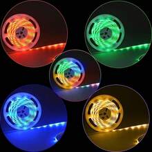 أضواء شريط LED متغيرة الألوان 1-30 متر للغرفة، شريط RGB بتوصيل USB 5 فولت قابل للتعتيم، مع جهاز تحكم عن بعد بالأشعة تحت الحمراء 44 مفتاح، مثالي للديكور الداخلي، عيد الميلاد، الحفلات، عيد الميلاد، - متعدد الألوان، قابل للقطع - متعدد الألوان - مشاهدة 4