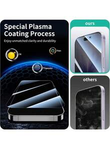 3pcs | Anti-Scratch Anti-Fingerprint Full Screen Coverage | 9H Tempered Glass | Full Screen Edge Coverage | Privacy Screen Protector | Phone Protection Accessory | Compatible With IPhone 17, Pro Max, 17, 16, 15, 14, 13, 12, 11, Pro Max, XR, XS, Max Plus | Suitable For Daily Office And Privacy Protection; Practical Gift For Birthdays And Holidays. - Black - View 6