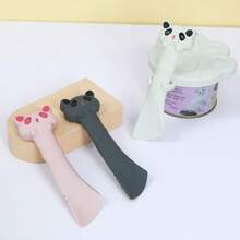 1 pieza Cuchara multifuncional con cabeza de panda para lata de mascota, cuchara de silicona para comida húmeda con abridor de lata integrado, espátula de alimentación para eliminar residuos de comida enlatada para gatos y perros - 10 g - Ver 3
