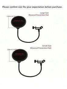 Filtre anti-vent professionnel pour microphone - Filtre de réduction du bruit à double couche, convient pour le karaoké, la diffusion en direct et l'enregistrement de podcast, avec interface XLR - Noir - Voir 7