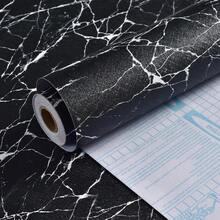 1 Roll Matte Marble Pattern Self-Adhesive Wallpaper, Home Decor, Furniture Refurbishment, Wall Renovation Contact Paper, Black And White Optional - Marble - View 11