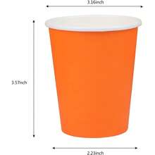 90/50/25/10/4pcs Disposable Paper Cups, Tea Cups, Water Cups, Beverage Cups, Milk Cups, Juice Cups, Coffee Cups, Suitable For Cold And Hot Drinks, Perfect For Birthday Parties, BBQ Picnics, Wedding Celebrations, Corporate Events, Father's Day, Christmas, Back To School Season, Halloween Parties And Other Gatherings - Multicolor - View 10