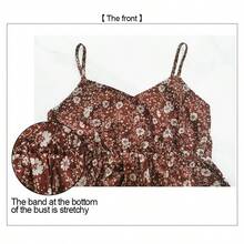 Women's Floral Print Bohemian Cute Ruffle Hem Beach Vacation Cami Dress Elegant Summer - Multicolor - View 6