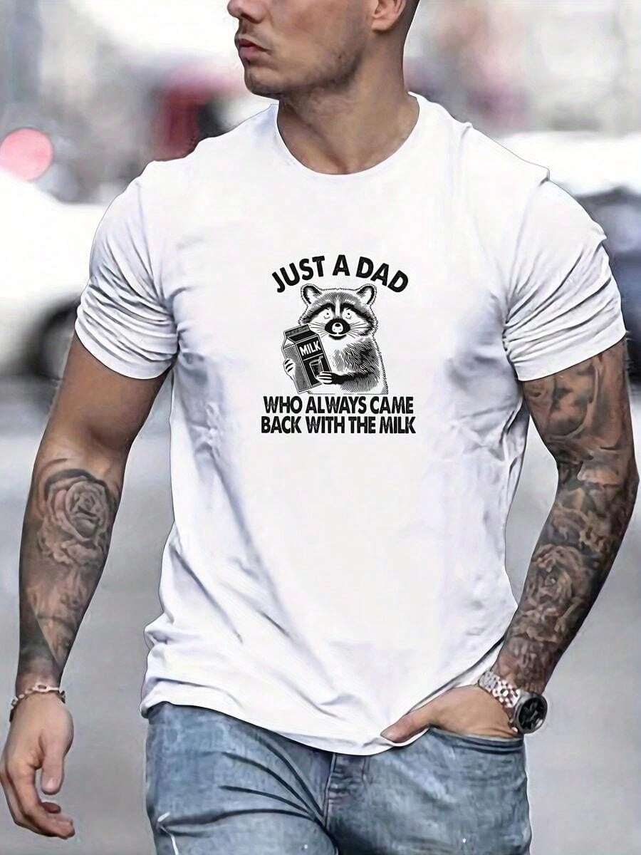 Humorous Printed T-Shirt For Dads, Perfect As A Father's Day Gift. - 白色 - 查看 1