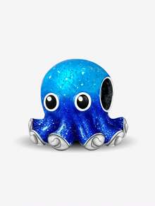 1件时尚925纯银闪亮章鱼吊坠珠子饰品，适合女士手链DIY - 章魚 - 查看 5