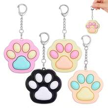 Cat Paw Push-Button Stress Relief Fingertip Toy Keychain, Office Travel Anxiety & Stress Relief Gift For Adults And Employees - Multicolor - View 1