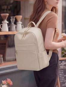 Waterproof Large Capacity Backpack Versatile Fashion - Beige - View 4