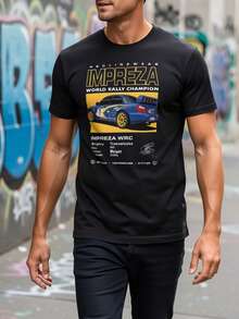 Impreza WRX Rally Racing T-Shirt For Racing Enthusiasts And Petter Solberg Fans. Classic Design, Soft And Comfortable, All Year Round Wear, Unisex Casual Fit, Short Sleeve And Crew Neck - Black - View 2