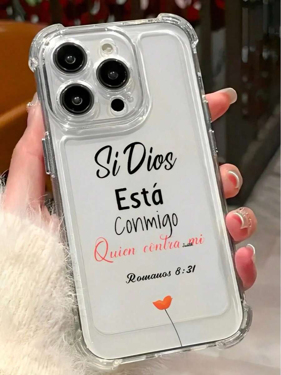 1 Stylish Phone Case, Does Not Include Lanyard Or Stand. Bible Verses In Spanish In Black And Red, And Romans 8:31. Four-Corner Drop-Resistant Clear Case Compatible With 17/17AIR/16/15/14/13/12/11 Pro/Plus/, X, XS, XSMAX, As Well As A56/55/54/53/36/35/34/25/16/15/14. - 彩色 - 查看 1