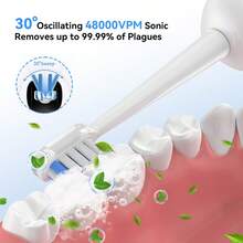 YUNCHI Smart Oscillating  Electric Toothbrush, 30° Oscillations For Clean 5 Vibration Modes, Intelligent Timer, IPX7 Waterproof, Type-C Interface, 2 Brush Heads - Multicolor - View 6