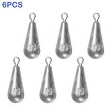 3/6pcs Water Drop Hanging Ring Lead Sinkers, Calibrated Lead, Line- - Grey - View 20