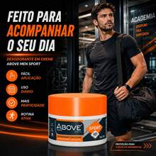 Desodorante Creme Antitranspirante Above Homem Sport 50g Proteção Invisível 48h - Laranja - Visão 5