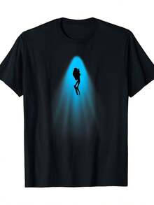 r brillante - Camiseta de manga corta transpirable de ajuste regular para buceo, gimnasio y actividades al aire libre - Camiseta casual de cuello redondo lavable a máquina para primavera.jpg - Negro - Ver 1