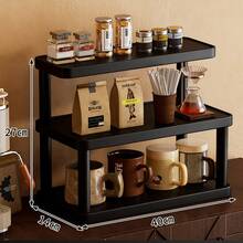 1pc Multifunctional Desktop Organizer Rack, Multi-Purpose Storage Display Stand, Cup Holder, Perfume Rack, Spice Rack, Cake Stand, Suitable For Water Cups, Coffee Cups, Tea Sets, Office Desk, Coffee Bar, Kitchen, Home Decor - Black - View 8