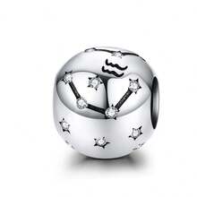WOSTU 1pc Vintage 925 Sterling Silver Zodiac Bead Pendant, Suitable For DIY Bracelets And Necklaces - Silver - View 15