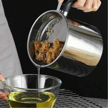 1pc 1.4L Stainless Steel Oil Filter Pot, Reusable And - 1.4L - View 8