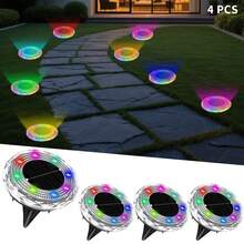 4/8/12PCS Solar Ground Lights, IP44 Waterproof In-Ground Solar Pathway Lamps, Dual Color LED Buried Landscape Lights With Auto On/Off Dusk To Dawn Sensor, Wireless Outdoor Lighting For Lawn, Driveway, Garden, Yard, Terrace, Steps & Patio Decor - Mini Brick In-ground Light - View 18