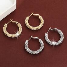 1 Pair Exquisite Polka Dot Inlaid Cubic Zirconia Women's Earrings Suitable For Daily Wear - Multicolor - View 4