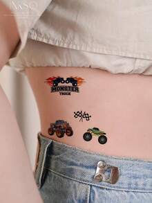 10 Sheets Racing Car Tattoo Patch Tattoo Sticker Waterproof Long Lasting Arm Party Temporary Tattoo - Multicolor - View 6