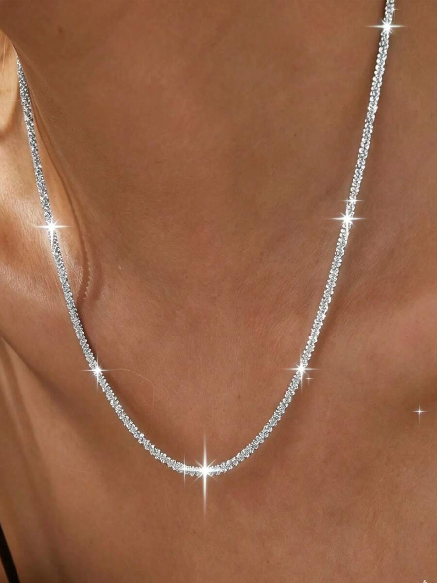 1pc High Quality Stainless Steel Broccoli Pendant Necklace, Anti-Fading, Minimalist & Elegant, Suitable For Daily Wear Or Parties, Fashionable Women's Necklace, A Refined Gift For Her - Steel - View 1