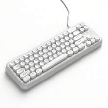 MageGee TS91/92 60% Compact Wired Keyboard 61 Keys RGB Backlit Small Portable Office Computer Membrane Keyboard Compatible With Windows PC Laptop Game Console - White (round) - View 9