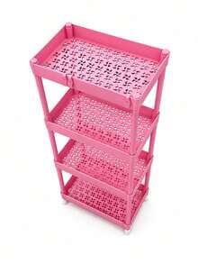Pink Aesthetic Multipurpose Organizer Cart | 4 Tiers With Wheels - Pink - View 1
