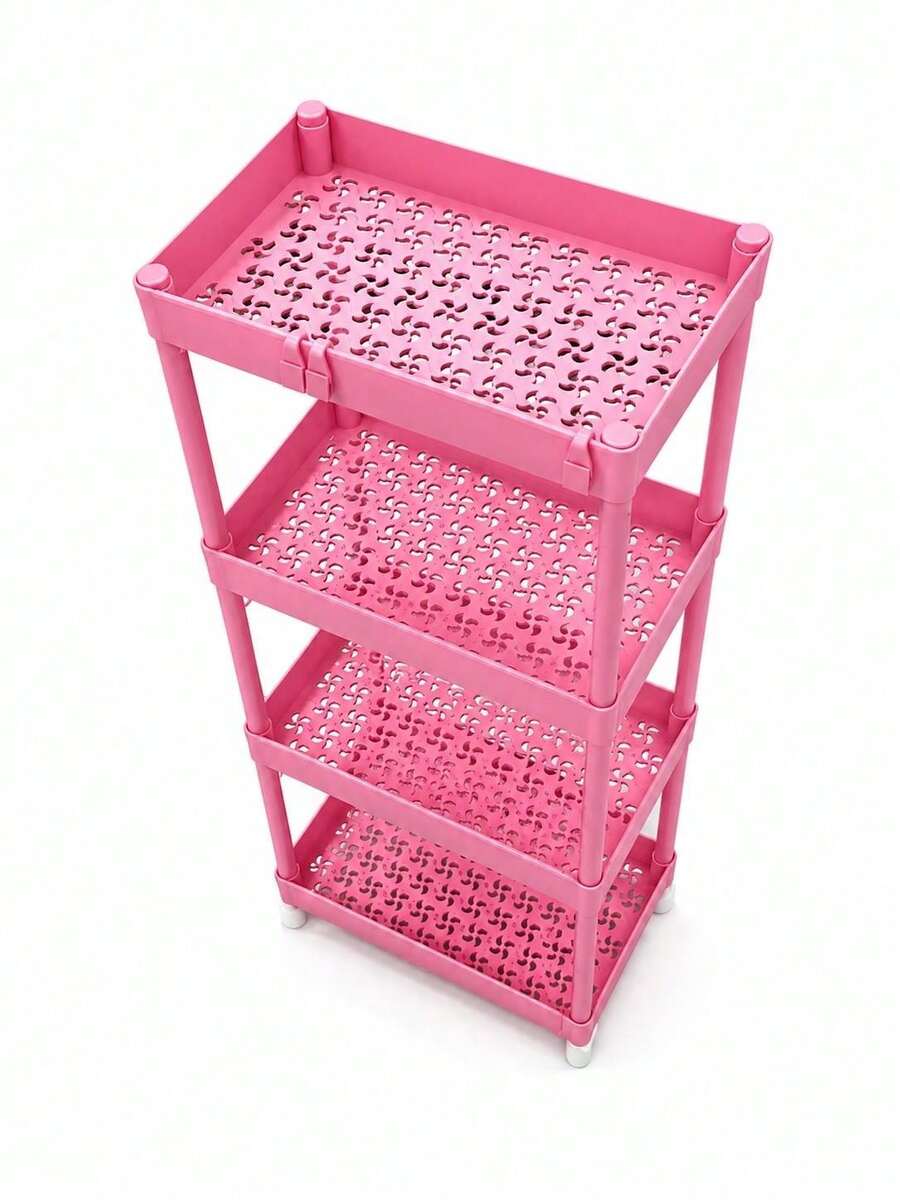 Pink Aesthetic Multipurpose Organizer Cart | 4 Tiers With Wheels - Pink - View 1