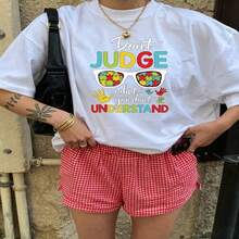 Heartfelt Daily Casual Graphic T-Shirt 100% Cotton Oversized Soft Breathable Casual Crewneck Short Sleeve Top Cute Aesthetic Daily Wear For Casual Wearers Fashion Lovers Daily Outfit Enthusiasts Gift Givers - 白色 - 查看 18