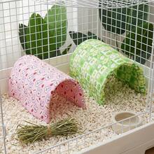 1pc Cartoon Print Summer Flexible Dome-Shaped Small Pet Hideout Tunnel, Small Pet Sleeping Mat Windproof Sunshade Play Tube, Suitable For Guinea Pigs And Mice, All-Season Use Fence Climbing And Hiding Habitat Accessory - one-size - View 2