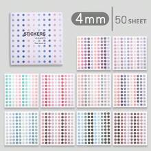 50 piezas Pegatinas de puntos degradados Morandi, 4/6/8mm Pegatinas de puntos de color macaron para Bullet Journal, adecuadas para Scrapbook, Planificador, Sobre, Decoración de tarjetas - 50 hojas - Ver 10