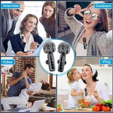 HITOZON Professional Wireless Lavalier Microphone, Suitable For Smartphones, Plug And Play, For Video Recording, Teaching, Interviews, Podcasts, Etc. Wireless Omnidirectional Condenser Recording Microphone, Suitable For Vlogging - Black - View 10
