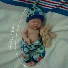Lifelike 7-Inch Mini Silicone Reborn Doll With Hand-Painted Skin, Washable Youngsters Figurine, Realistic Soft Touch Silicone Body, Ideal Gift For Youngsters - Green - View 2