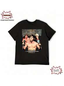 Camiseta de MMA para Hombre Shara Bullet Magomedov - Camiseta de Combate de Peso Pesado Adecuada para Gimnasio, Entrenamiento de MMA y Eventos para Fanáticos - Estampado Icónico de la Firma - Blanco - Ver 1