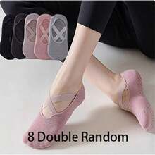 1/2/4/5/6/8 Pairs Women's Socks, Boat Socks, Short Tube Yoga Socks, Silicone Non-Slip Dance Sports Indoor Pilates Floor Fitness Socks - Multicolor - View 14