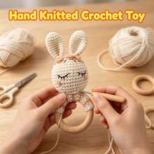 Handmade Crochet Baby Rattle Toy, 3D Cute Design, Rich Details, Built-In Crisp Bell, Attracts Baby's Attention, Exercises Baby's Auditory Development, Supports Sensory Enlightenment. A Heartwarming Choice For New Moms' Gifts, Newborn Souvenirs, Christmas, Easter And Other Holidays - Multicolor - View 3