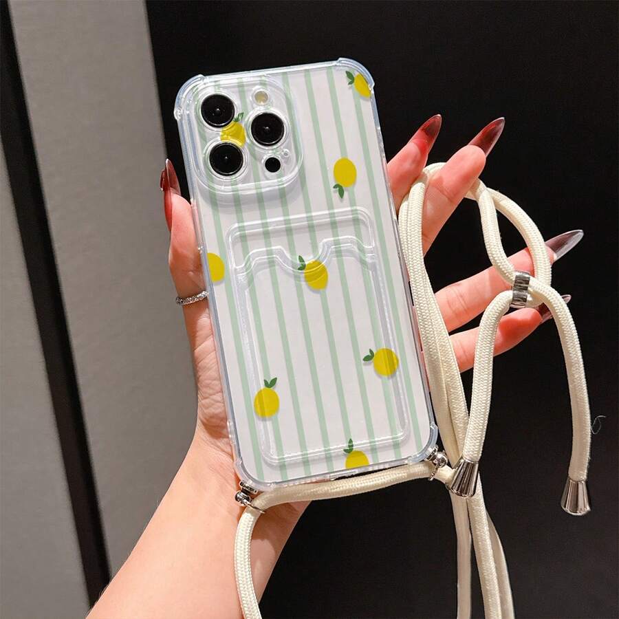 Funda de teléfono con ranura para tarjeta transparente, compatible con iPhone, Galaxy, Honor, Tecnoo y otros modelos, funda trasera de silicona estilo billetera transparente, a prueba de golpes, impermeable, anti-caídas, anti-arañazos - Multicolor - View 1