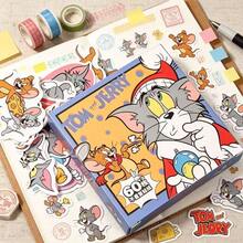 Warner Bros 60pcs/Box Tom And Jerry Cartoon Stickers,They Can Be Used To Decorate Suitcases, Scrapbooks, Diaries, And For Everyday DIY Decorations. These Cute Cartoon Peripheral Products Are The Perfect Birthday Gift For Anime Lovers. - Multicolor - View 4