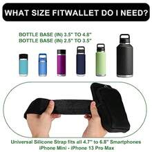 SAVITA Bolsa de Botella de Agua, Doble Capa, Soporte de Botella de Agua para Tarjetas Llaves Cartera Soporte para Teléfono para Correr Bolsa para Teléfono para Gimnasio para Correr Bicicleta - Negro - Ver 5