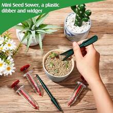 6pcs Sowing Set, Manual Mini Seeder, Plastic Seeder, Suitable For Various Seed Sizes, With 5-Level Adjustable Seedling Seeder, Portable Tool For Potted Seedling, Seed And Vegetable Planting, Includes Two Seed Seeders And Two Small Tools - Seeding Kit - 6-piece Pack - View 5